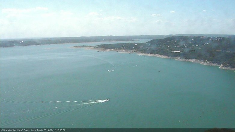 Lake Travis webcam, July 12, 2018 3:10 PM CT