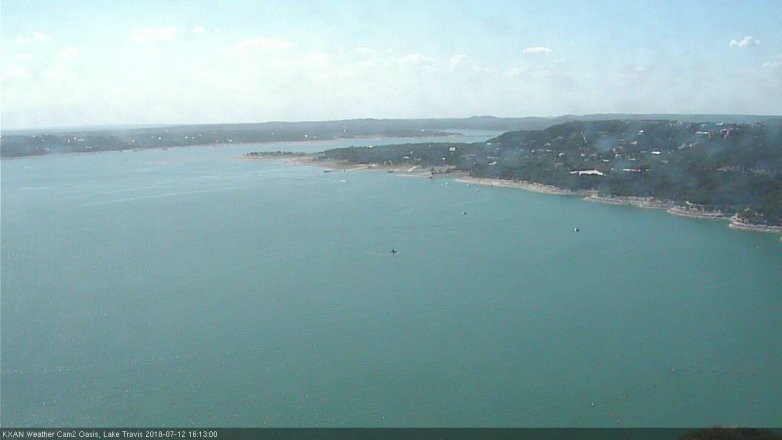 Lake Travis webcam, July 12, 2018 3:15 PM CT