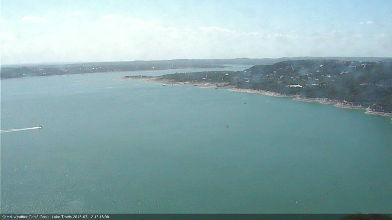 Lake Travis webcam, July 12, 2018 3:20 PM CT