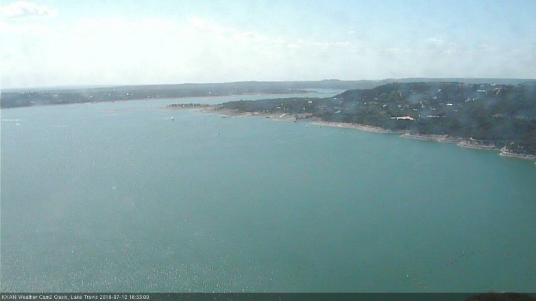 Lake Travis webcam, July 12, 2018 3:35 PM CT