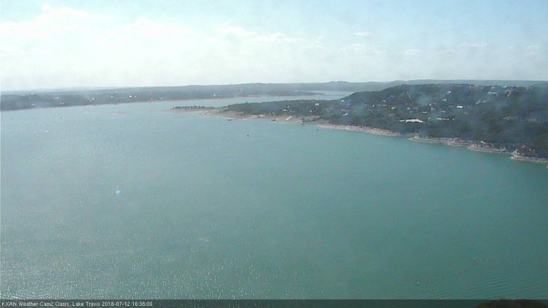 Lake Travis webcam, July 12, 2018 3:40 PM CT