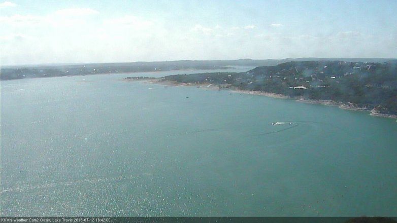 Lake Travis webcam, July 12, 2018 3:45 PM CT