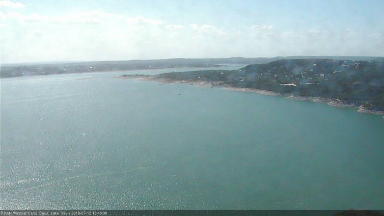 Lake Travis webcam, July 12, 2018 3:50 PM CT