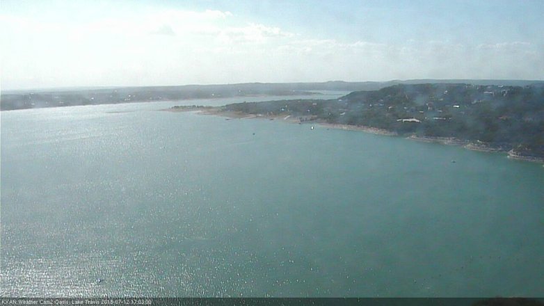 Lake Travis webcam, July 12, 2018 4:05 PM CT