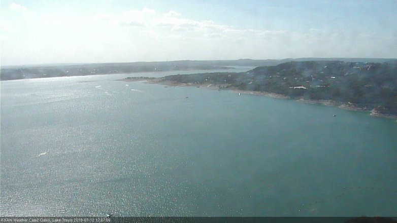 Lake Travis webcam, July 12, 2018 4:10 PM CT
