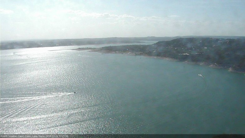 Lake Travis webcam, July 12, 2018 4:30 PM CT