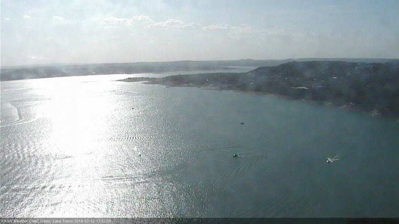 Lake Travis webcam, July 12, 2018 4:55 PM CT