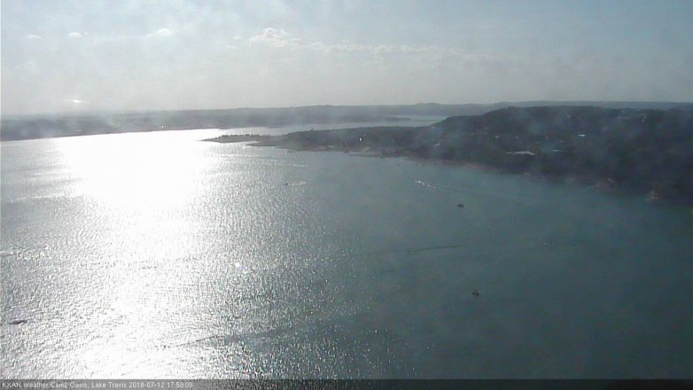 Lake Travis webcam, July 12, 2018 5:00 PM CT