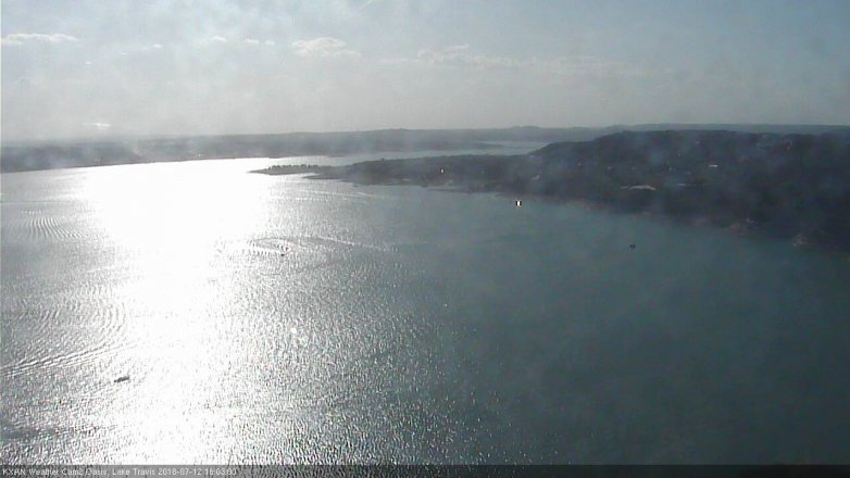 Lake Travis webcam, July 12, 2018 5:05 PM CT
