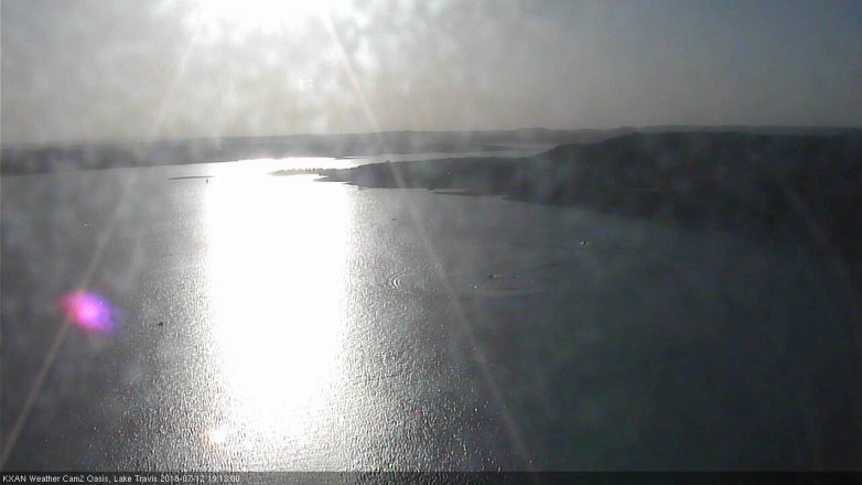 Lake Travis webcam, July 12, 2018 6:15 PM CT