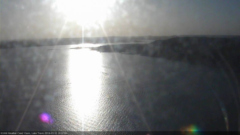 Lake Travis webcam, July 12, 2018 6:35 PM CT