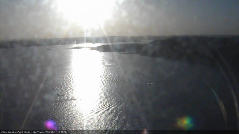 Lake Travis webcam, July 12, 2018 6:40 PM CT