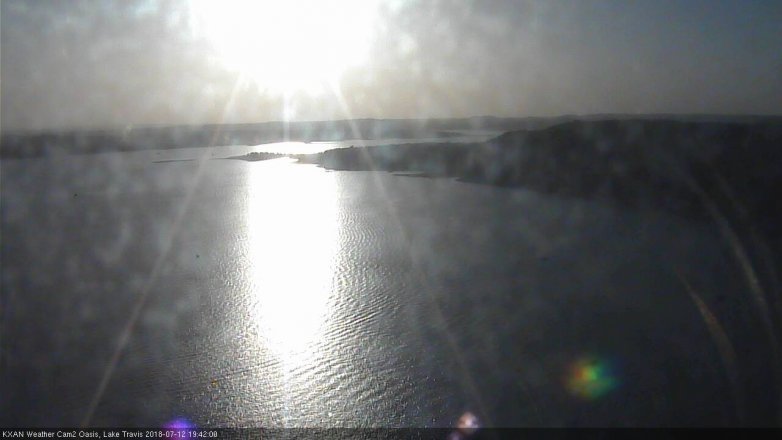 Lake Travis webcam, July 12, 2018 6:45 PM CT