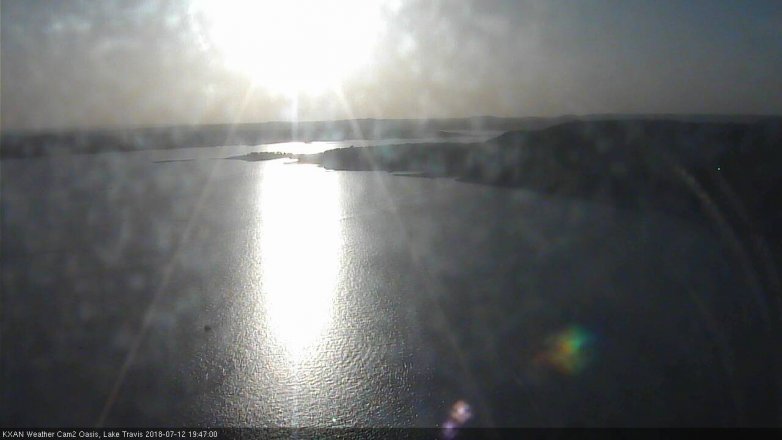 Lake Travis webcam, July 12, 2018 6:50 PM CT