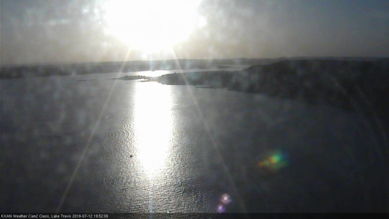 Lake Travis webcam, July 12, 2018 6:55 PM CT