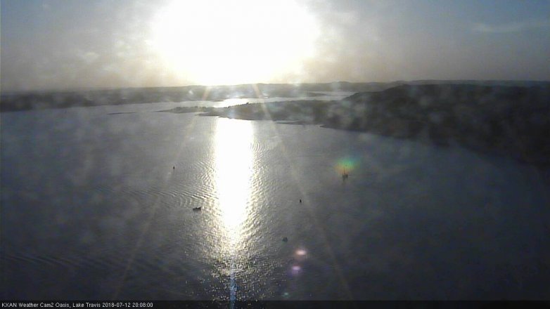 Lake Travis webcam, July 12, 2018 7:10 PM CT