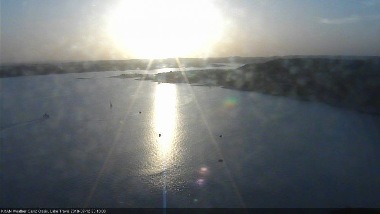Lake Travis webcam, July 12, 2018 7:15 PM CT