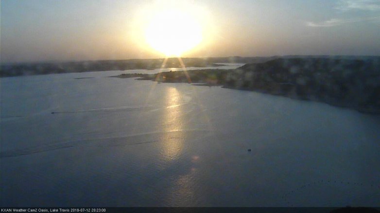 Lake Travis webcam, July 12, 2018 7:25 PM CT