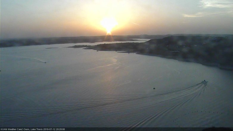 Lake Travis webcam, July 12, 2018 7:30 PM CT