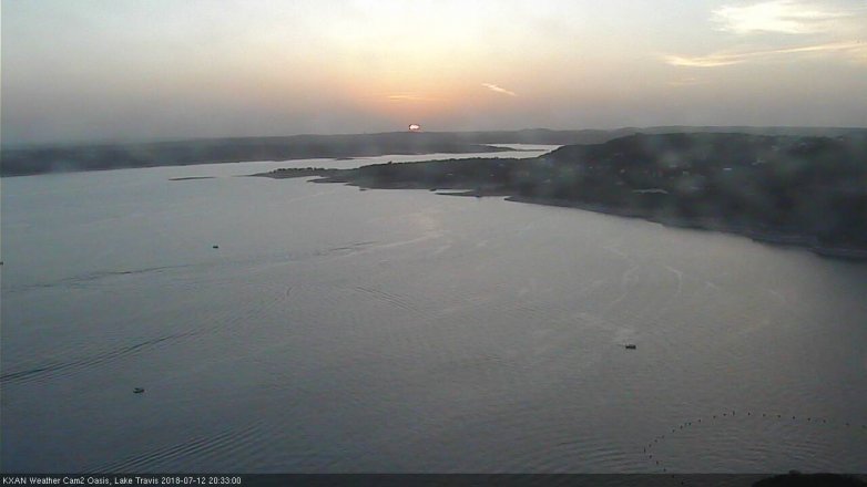 Lake Travis webcam, July 12, 2018 7:35 PM CT