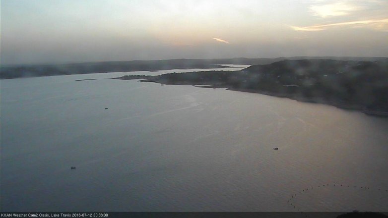Lake Travis webcam, July 12, 2018 7:40 PM CT