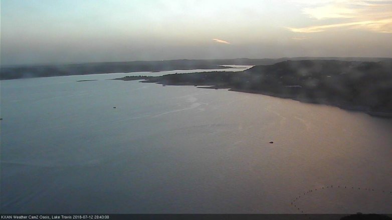 Lake Travis webcam, July 12, 2018 7:45 PM CT