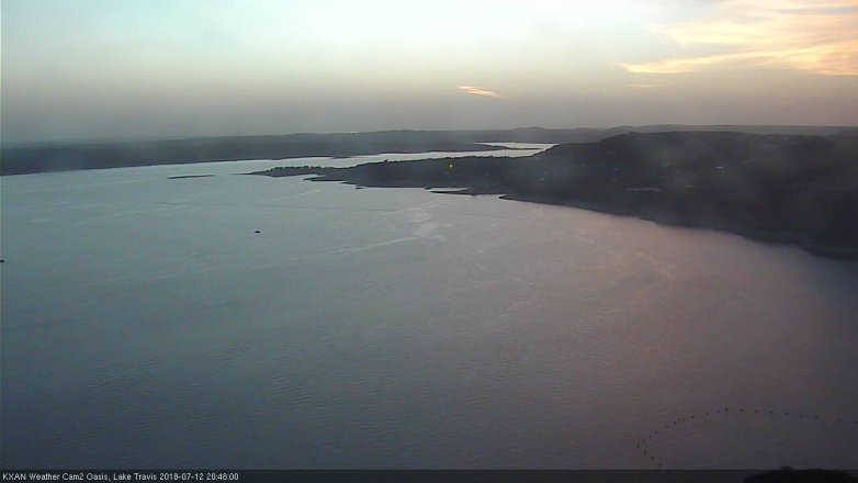 Lake Travis webcam, July 12, 2018 7:50 PM CT