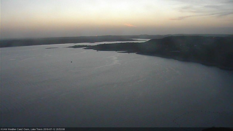 Lake Travis webcam, July 12, 2018 7:55 PM CT