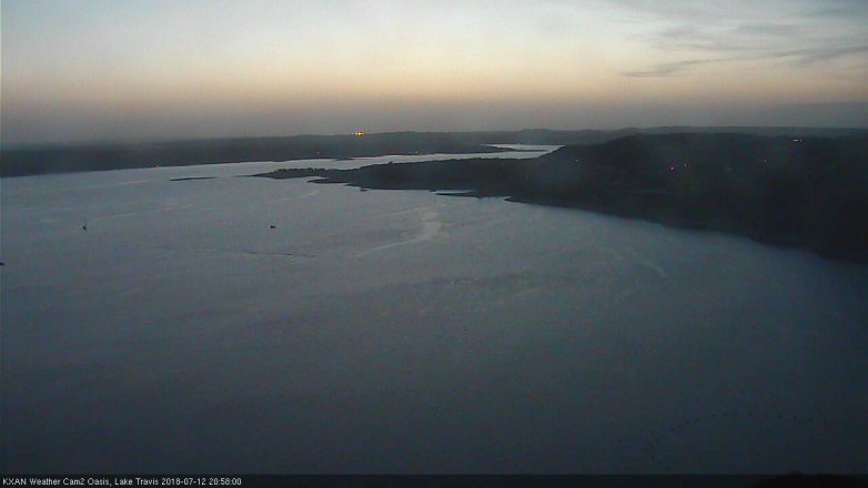Lake Travis webcam, July 12, 2018 8:00 PM CT