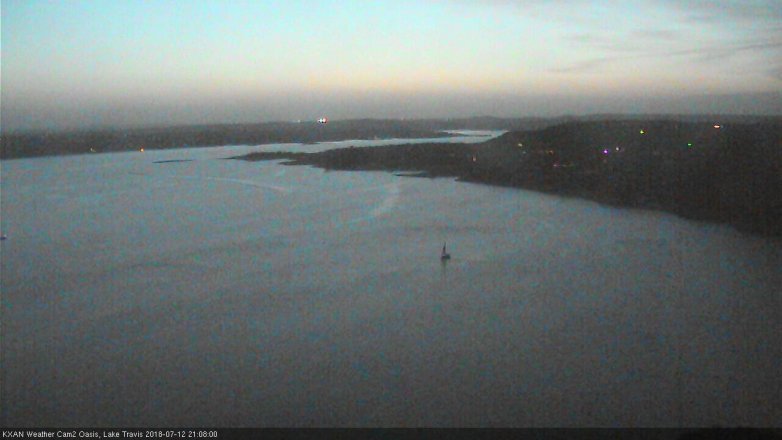 Lake Travis webcam, July 12, 2018 8:10 PM CT