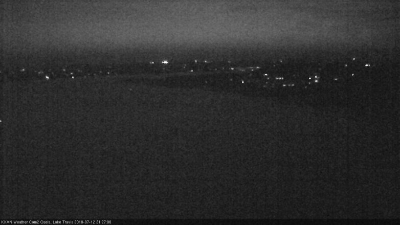 Lake Travis webcam, July 12, 2018 8:30 PM CT