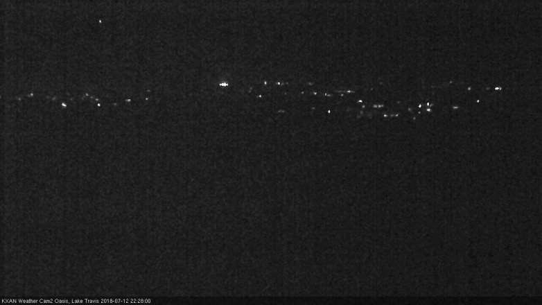 Lake Travis webcam, July 12, 2018 9:30 PM CT