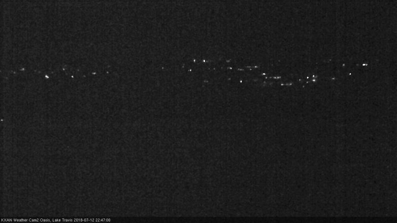 Lake Travis webcam, July 12, 2018 9:50 PM CT