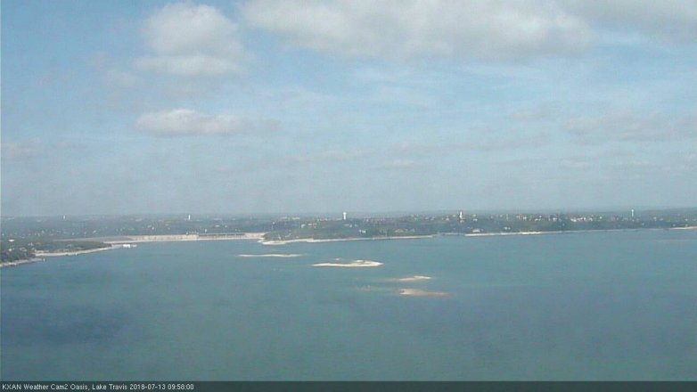 Lake Travis webcam, July 13, 2018 9:00 AM CT