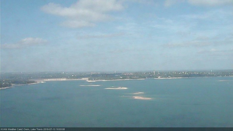 Lake Travis webcam, July 13, 2018 9:05 AM CT