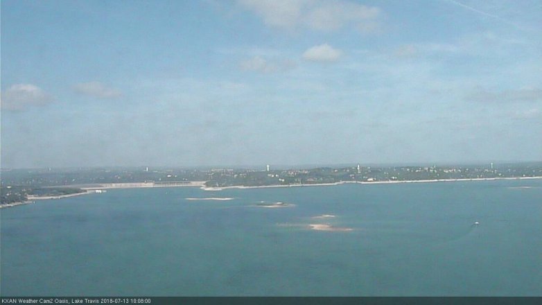 Lake Travis webcam, July 13, 2018 9:10 AM CT