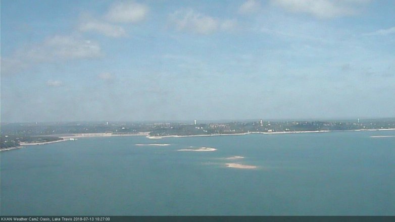 Lake Travis webcam, July 13, 2018 9:30 AM CT