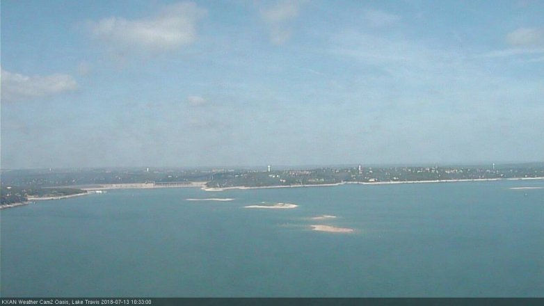 Lake Travis webcam, July 13, 2018 9:35 AM CT