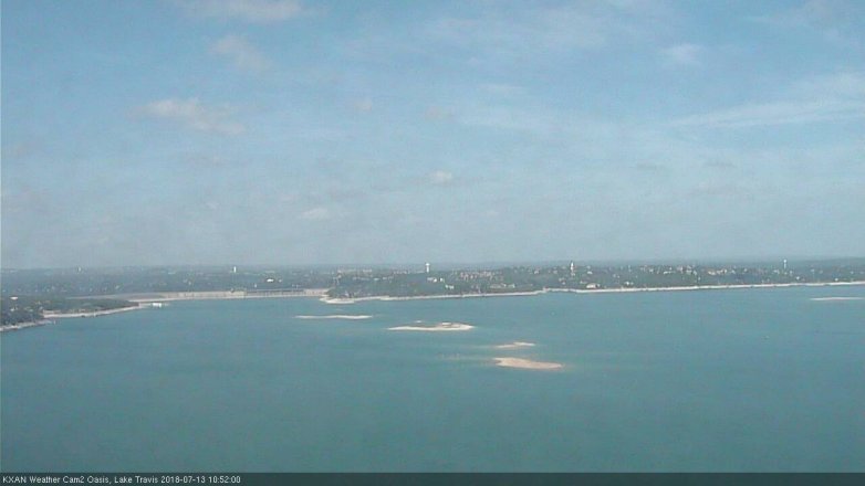 Lake Travis webcam, July 13, 2018 9:55 AM CT