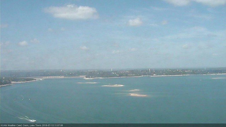 Lake Travis webcam, July 13, 2018 10:10 AM CT