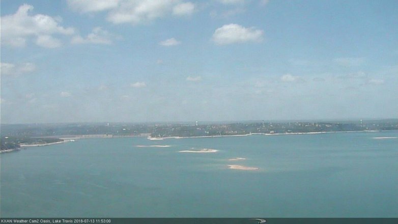 Lake Travis webcam, July 13, 2018 10:55 AM CT