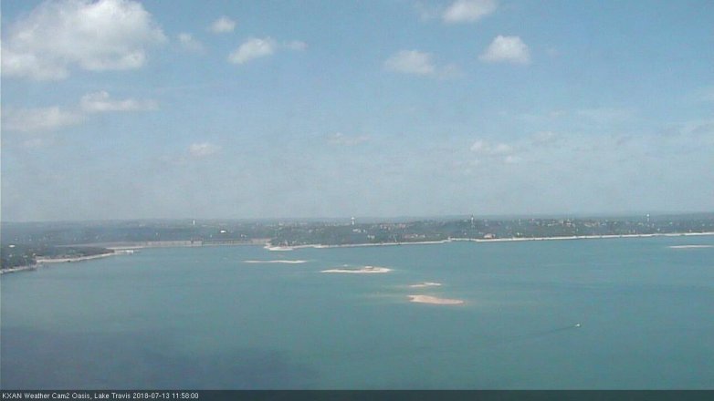 Lake Travis webcam, July 13, 2018 11:00 AM CT