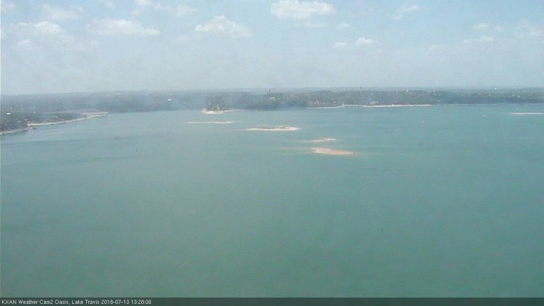 Lake Travis webcam, July 13, 2018 12:30 PM CT
