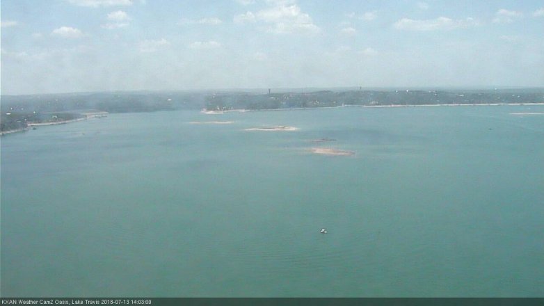 Lake Travis webcam, July 13, 2018 1:05 PM CT