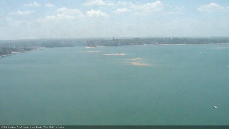 Lake Travis webcam, July 13, 2018 1:15 PM CT