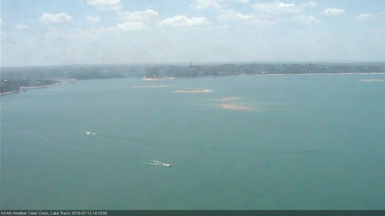 Lake Travis webcam, July 13, 2018 1:20 PM CT