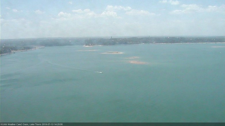 Lake Travis webcam, July 13, 2018 1:30 PM CT