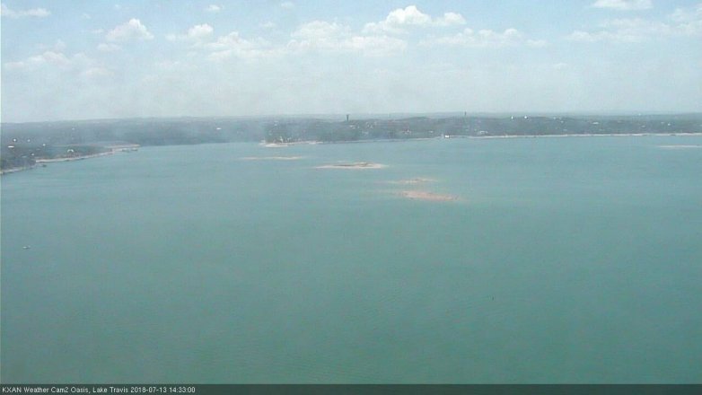 Lake Travis webcam, July 13, 2018 1:35 PM CT