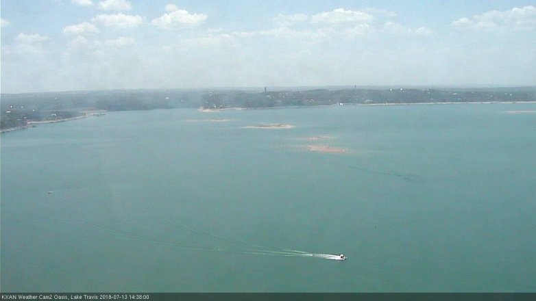 Lake Travis webcam, July 13, 2018 1:40 PM CT
