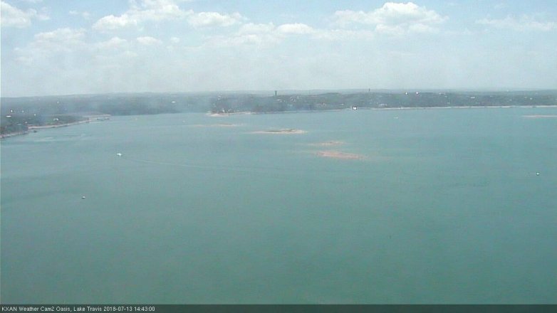 Lake Travis webcam, July 13, 2018 1:45 PM CT